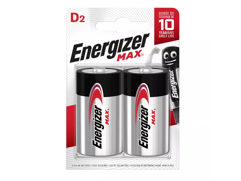 Pila Energizer Max - Torcia D - 1,5 V - E301533400 (Conf. 2)
