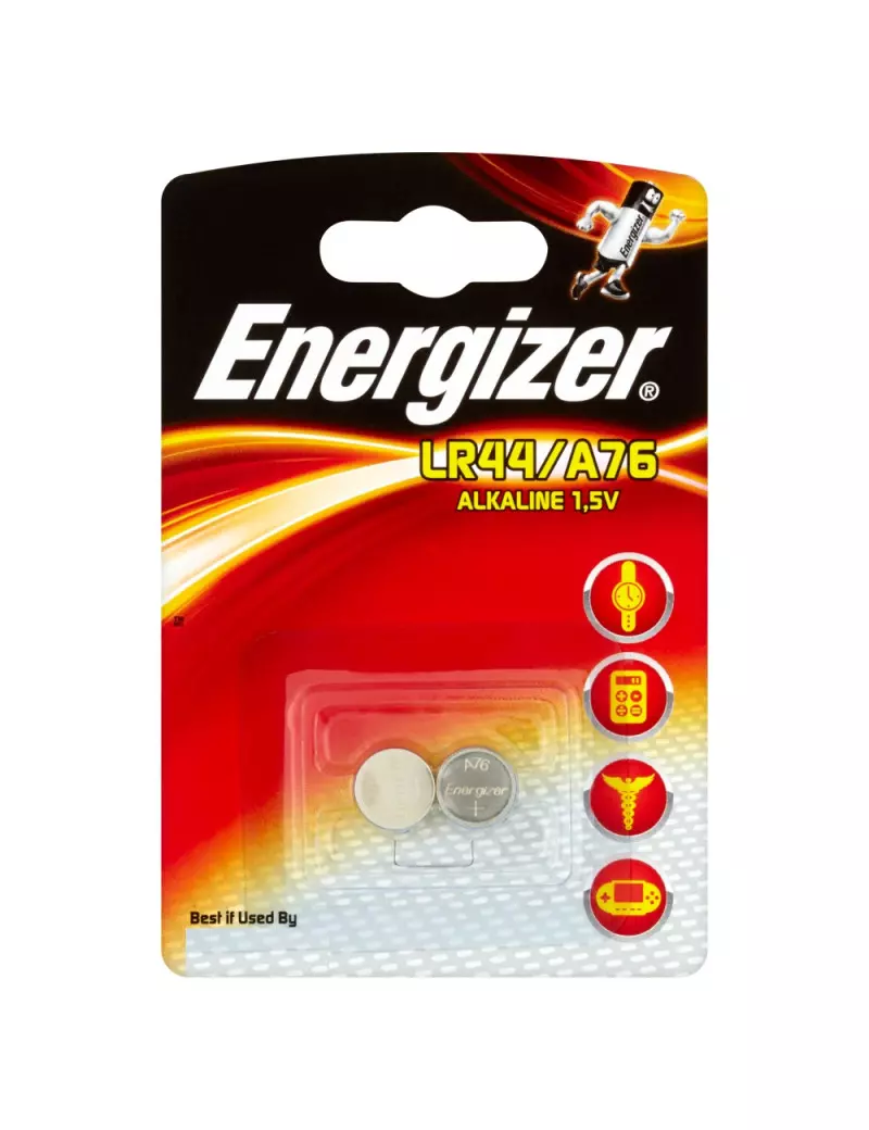 Pila Specialistica Energizer - LR44/A76 - 1,5 V - E300781500 (Conf. 2) Pila Specialistica Energizer - LR44/A76 - 1,5 V - E300781500 (Conf. 2)