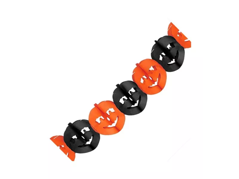 Festone Carta Halloween - 3 m (Arancione e Nero)