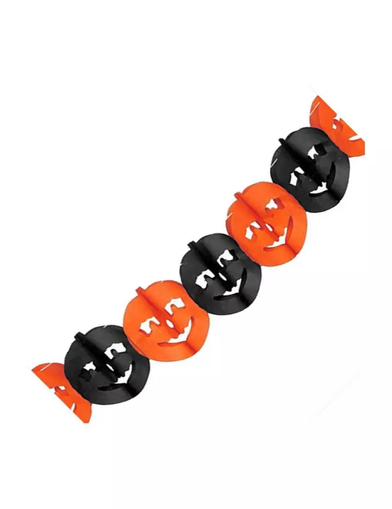 Festone Carta Halloween - 3 m (Arancione e Nero)