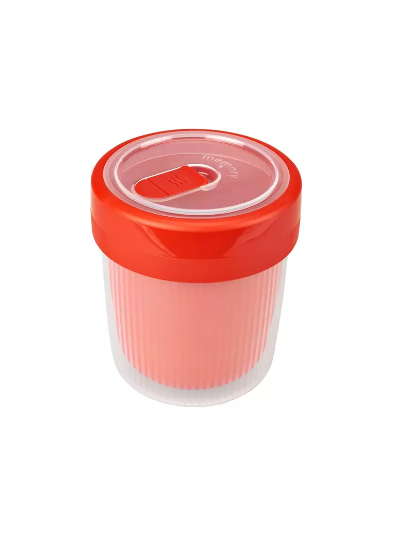 Tazza per Bevande Calde Rotho - 500 ml - F710094 (Rosso e Trasparente)