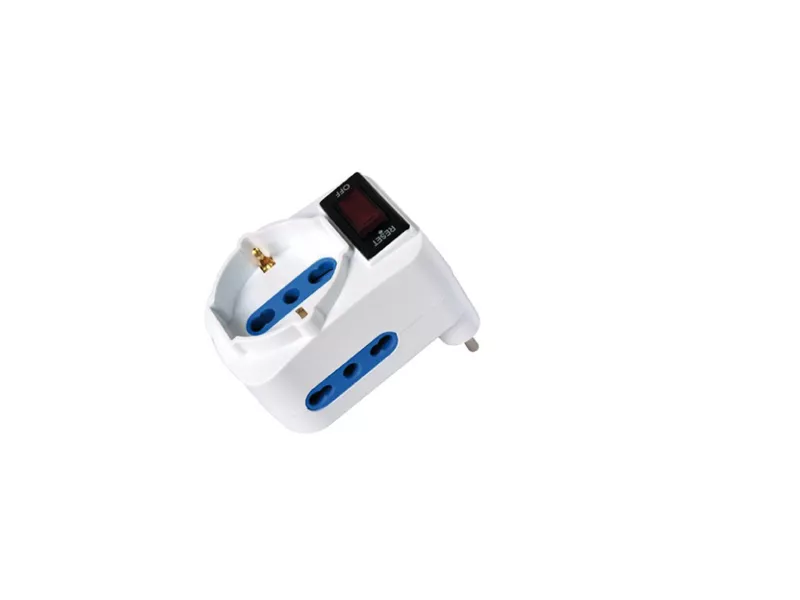 Adattatore di Rete MKC - Spina 16A - 2 Prese 10A - 492519356 (Bianco)