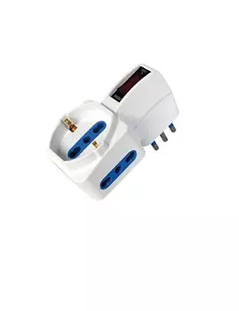 Adattatore di Rete Verticale MKC - Spina 16A - 2 Prese 10A - 492519356 (Bianco)