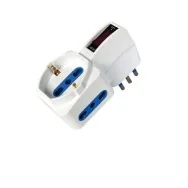 Adattatore di Rete Verticale MKC - Spina 16A - 2 Prese 10A - 492519356 (Bianco)