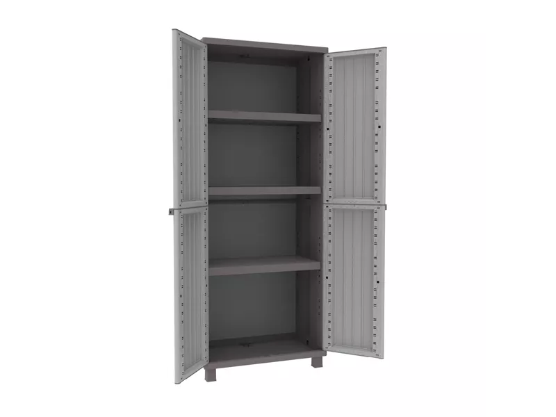 Armadio in Polipropilene JWood Terry Store Age - Effetto Legno - 68x37,5x170 cm - 1002717 (Grigio Tortora)