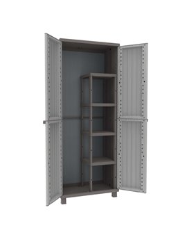 Armadio in Polipropilene JWood 368 Terry Store Age - Effetto Legno - 68x37,5x170 cm - 1002716 (Grigio Tortora)