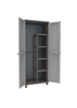 Armadio in Polipropilene JWood 368 Terry Store Age - Effetto Legno - 68x37,5x170 cm - 1002716 (Grigio Tortora)