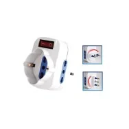 Adattatore di Rete Rotante con Interruttore MKC - Spina 16A - 2 Prese 10A - 492518057 (Bianco)