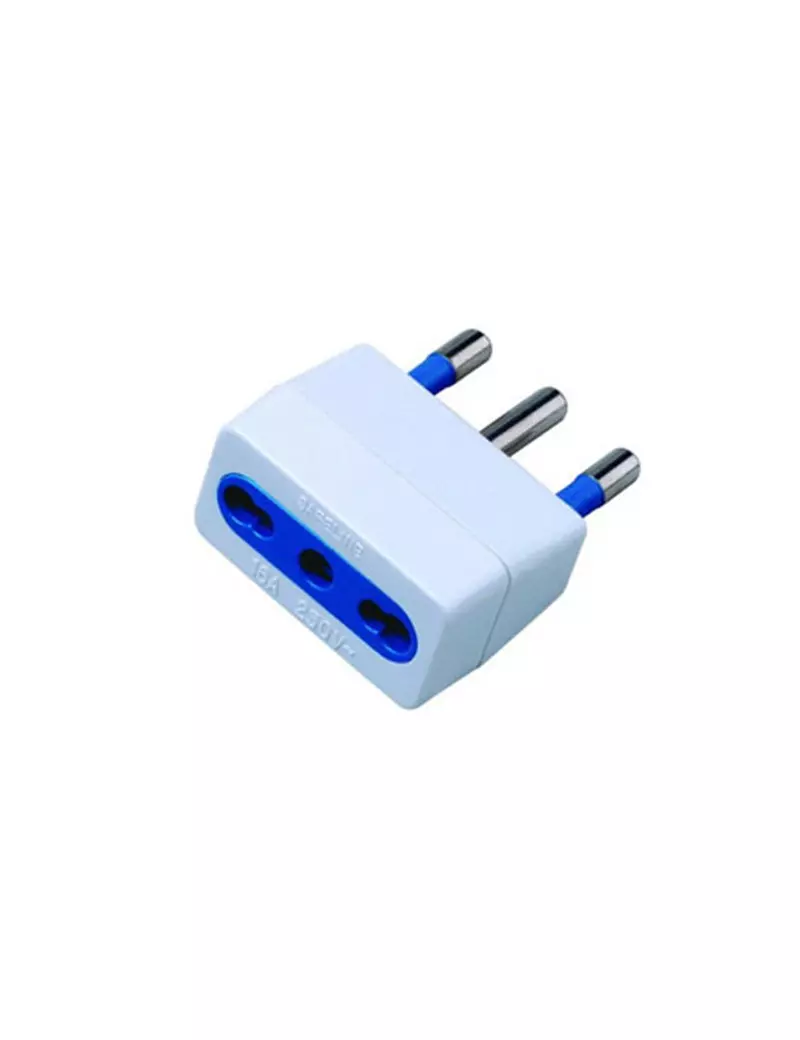 Adattatore di Rete con Spina MKC - Spina 16A - 1 Presa Bipasso 10A/16A - 492518885 (Bianco) Adattatore di Rete con Spina MKC - Spina 16A - 1 Presa Bipasso 10A/16A - 492518885 (Bianco)