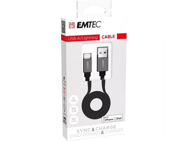 Cavo Lightning T700 Emtec - 1,2 m - ECCHAT700AP (Nero)