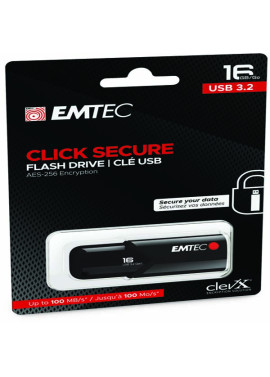 Pen Drive B120 Click Secure Emtec - USB 3.2 - 16 GB - ECMMD16GB123 (Nero)