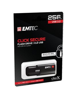 Pen Drive B120 Click Secure Emtec - USB 3.2 - 256 GB - ECMMD256GB123 (Nero)