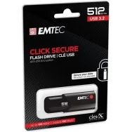 Pen Drive B120 Click Secure Emtec - USB 3.2 - 512 GB - ECMMD256GB123 (Nero)
