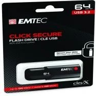Pen Drive B120 Click Secure Emtec - USB 3.2 - 64 GB - ECMMD64GB123 (Nero)