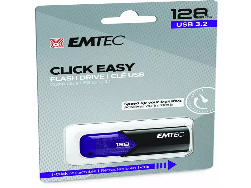 Pen Drive B110 Click Easy Emtec - USB 3.2 - 128 GB - ECMMD128GB113 (Viola)