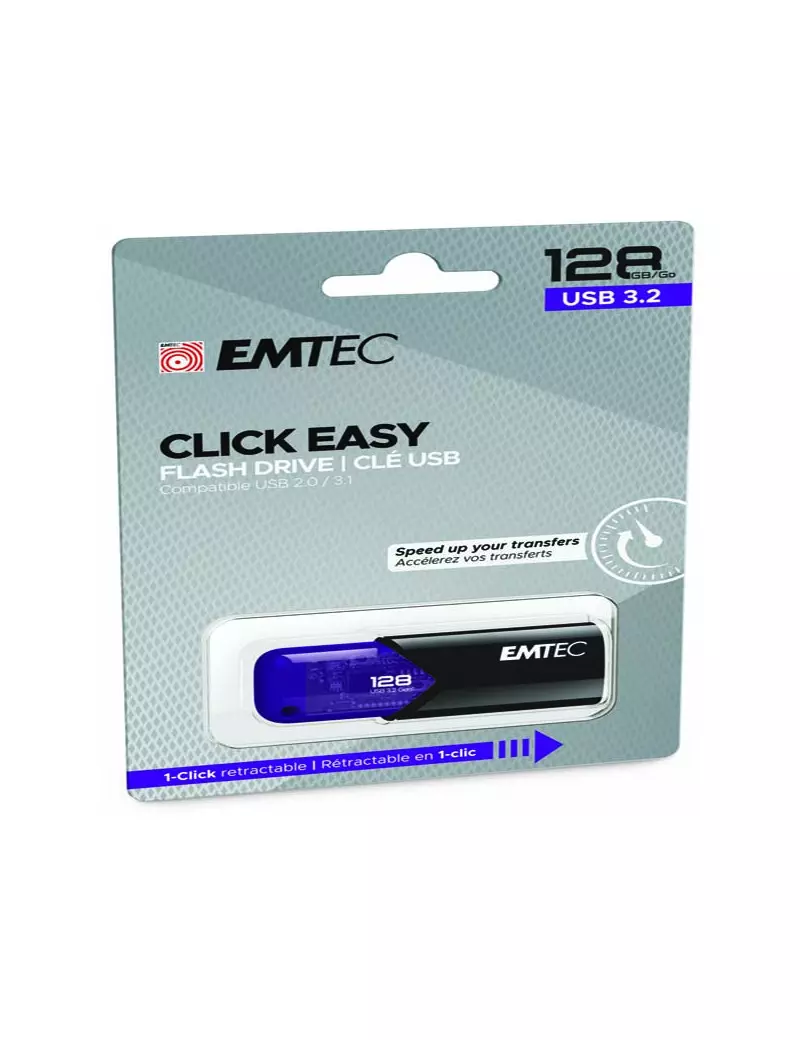 Pen Drive B110 Click Easy Emtec - USB 3.2 - 128 GB - ECMMD128GB113 (Viola)
