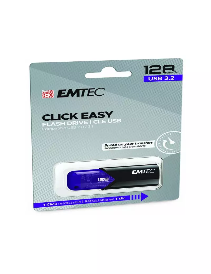 Pen Drive B110 Click Easy Emtec - USB 3.2 - 128 GB - ECMMD128GB113 (Viola) Pen Drive B110 Click Easy Emtec - USB 3.2 - 128 GB - ECMMD128GB113 (Viola)