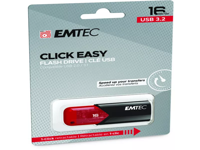 Pen Drive B110 Click Easy Emtec - USB 3.2 - 16 GB - ECMMD16GB113 (Rosso)