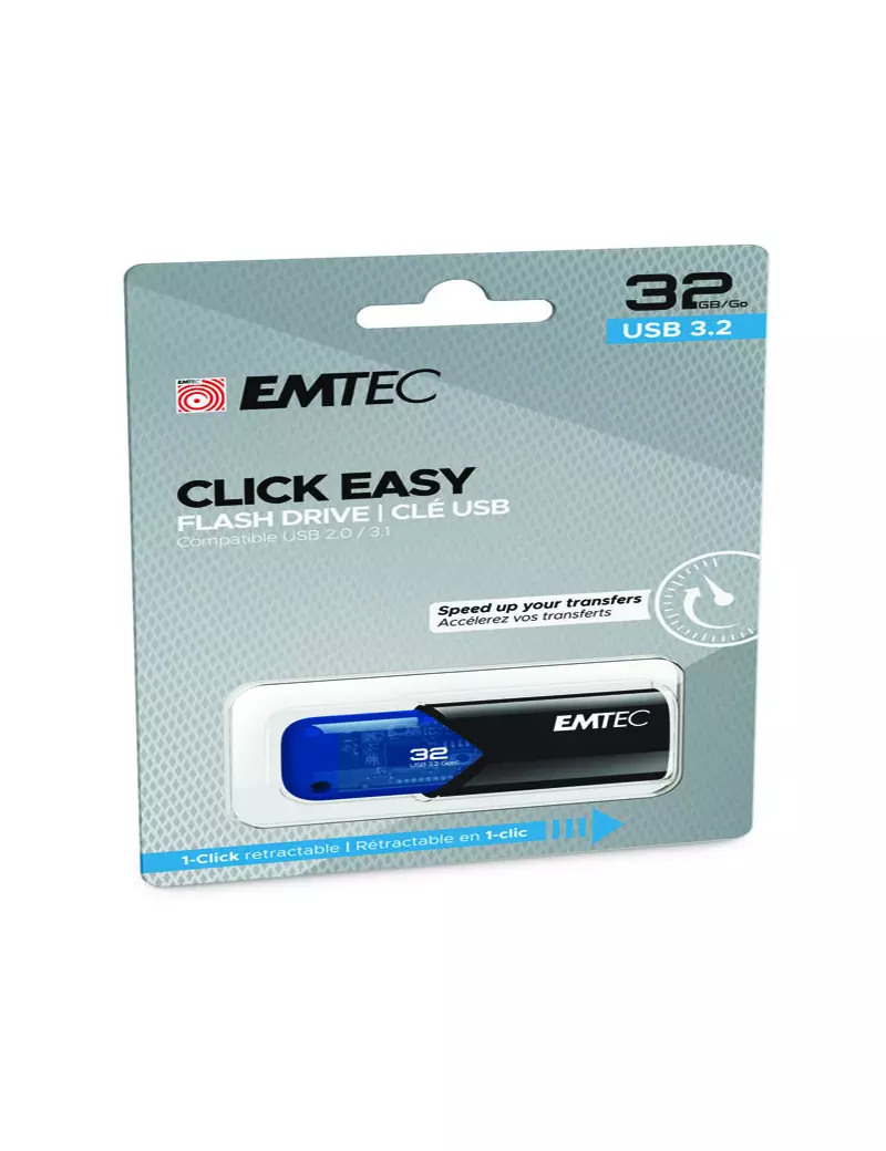 Pen Drive B110 Click Easy Emtec - USB 3.2 - 32 GB - ECMMD32GB113 (Rosso)