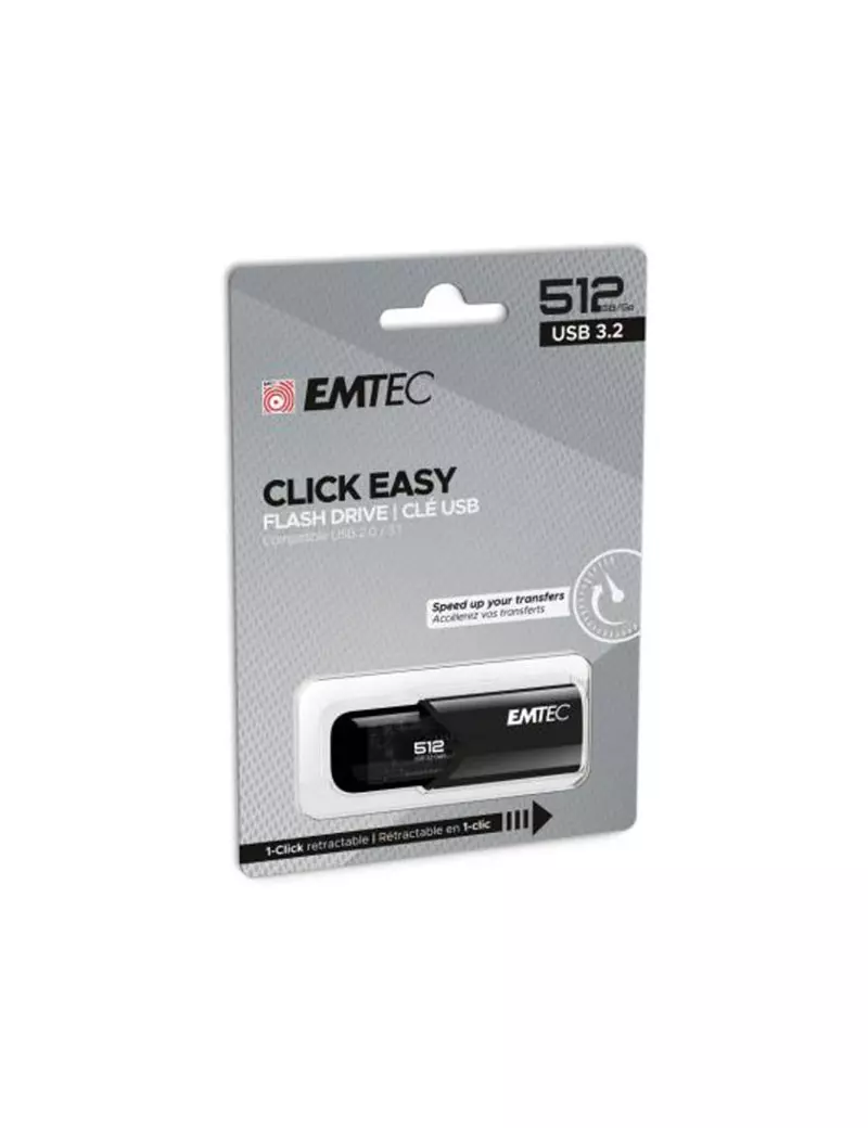 Pen Drive B110 Click Easy Emtec - USB 3.2 - 512 GB - ECMMD512GB113 (Nero)