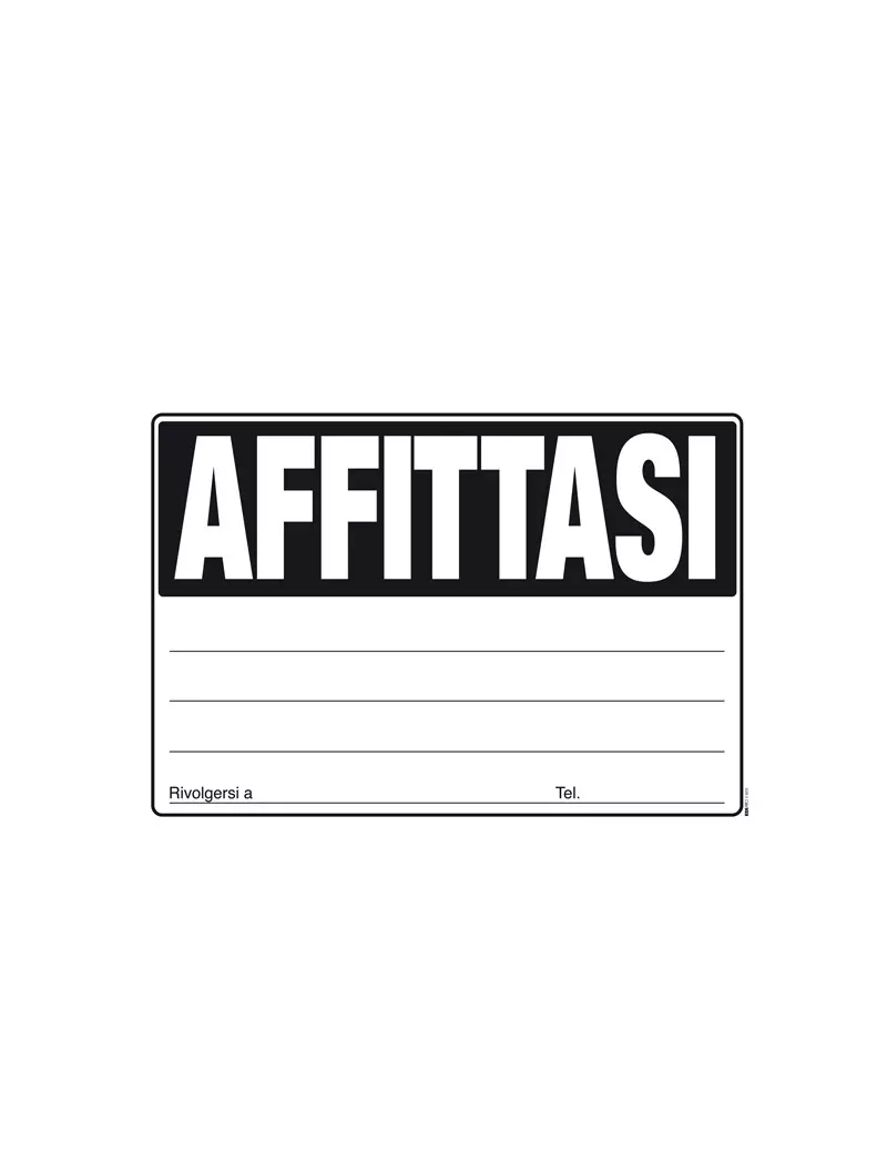 Cartello di Comunicazione - Affittasi - 24x33 cm - E9203 (Assortiti Conf. 20)