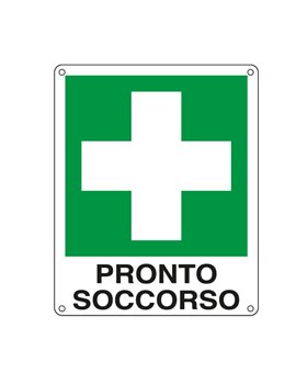 Cartello di Comunicazione - Pronto Soccorso - 120x145 mm - E20101K (Verde)