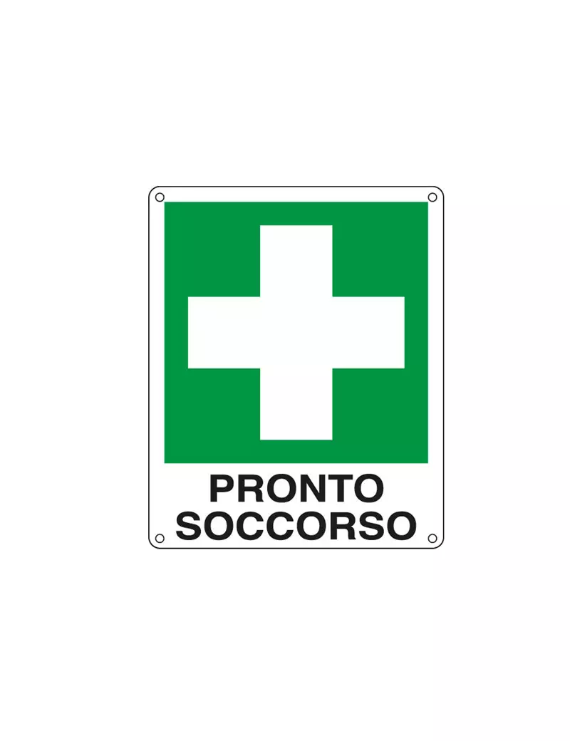 Cartello di Comunicazione - Pronto Soccorso - 120x145 mm - E20101K (Verde)