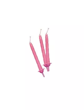 Candelina per Torta Big Party - con Supporto - 70401 (Rosa Conf. 12)