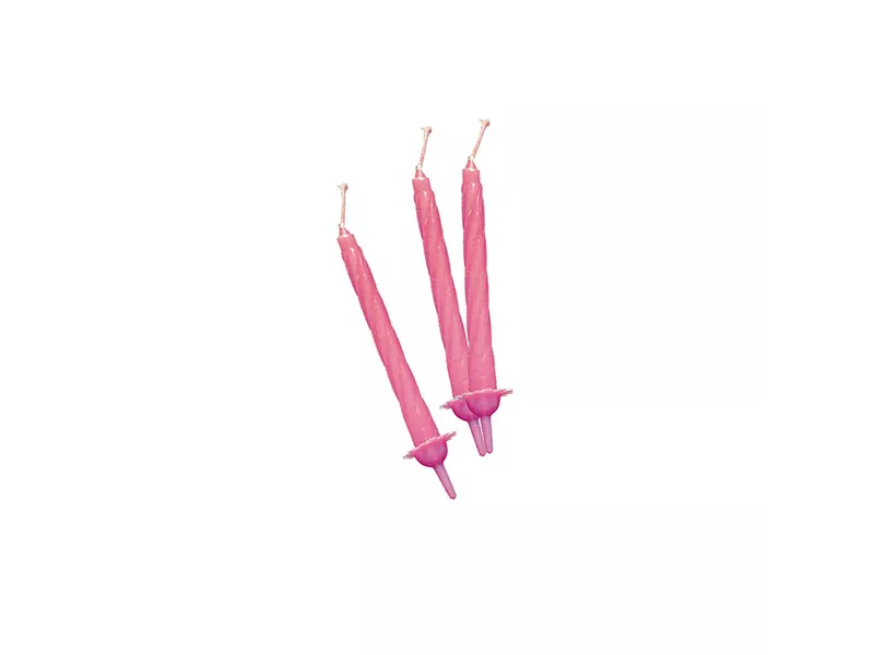 Candelina per Torta Big Party - con Supporto - 70401 (Rosa Conf. 12)