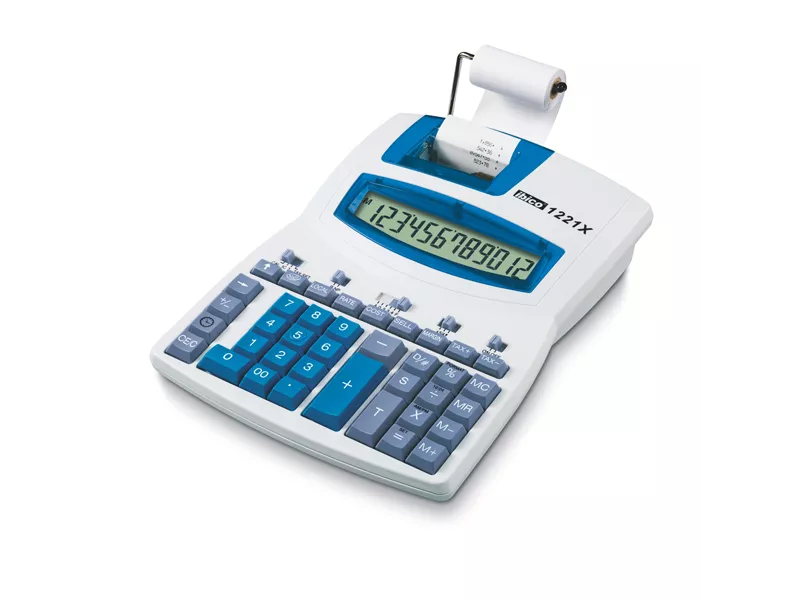 Calcolatrice Scrivente 1221X IBICO - IB410055 (Bianco e Blu)