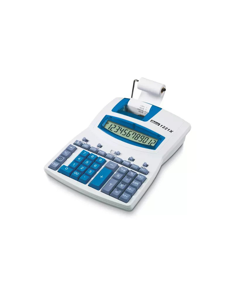 Calcolatrice Scrivente 1221X IBICO - IB410055 (Bianco e Blu)
