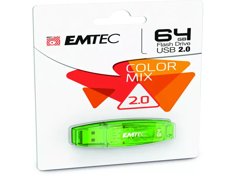 Pen Drive B110 Click Easy Emtec - USB 3.2 - 64 GB - ECMMD64GB113 (Verde)