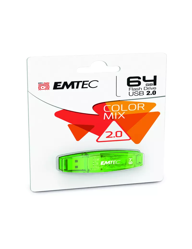 Pen Drive B110 Click Easy Emtec - USB 3.2 - 64 GB - ECMMD64GB113 (Verde)