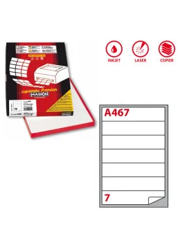 Etichette Adesive Markin - A4 - 190x38 mm - X210A467 (Bianco Conf. 100)