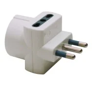 Adattatore di Rete Triplo MKC - Spina 10A - 1 Prese 10A, 1 Schuko - 492518066 (Bianco)