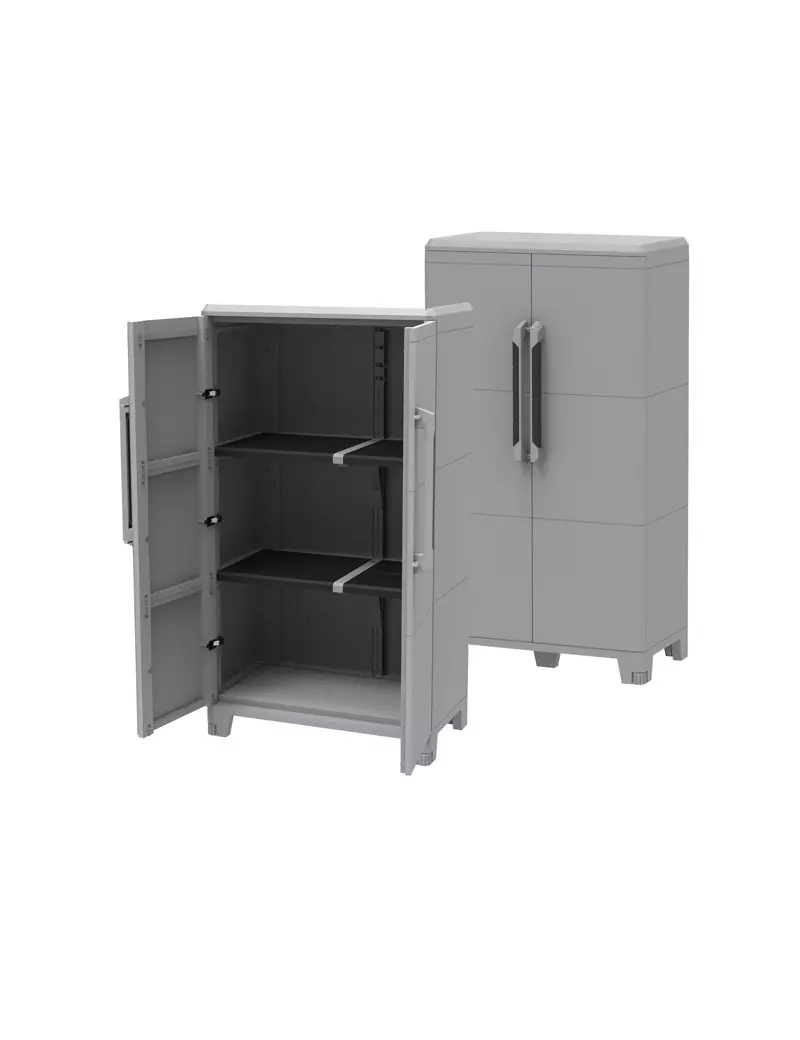 Armadio in Polipropilene Transforming Modular 3 Terry Store Age - 78x43,6x143 cm - 1002921 (Grigio)