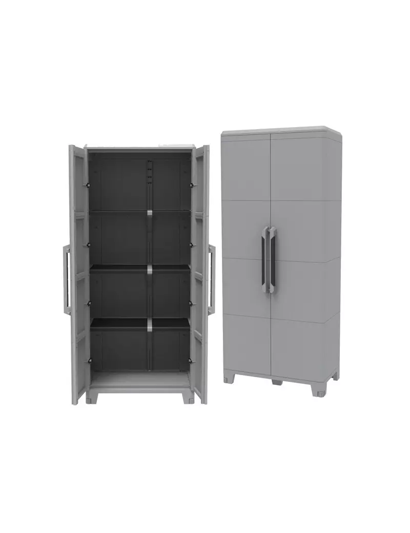 Armadio in Polipropilene Transforming Modular 4 Terry Store Age - 78x43,6x184,4 cm - 1002905 (Grigio)