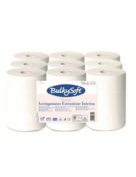 Asciugamani in Rotolo Premium Bulky Soft - 2 Veli - 200 Strappi - 96610.E21 (Bianco Conf. 9)