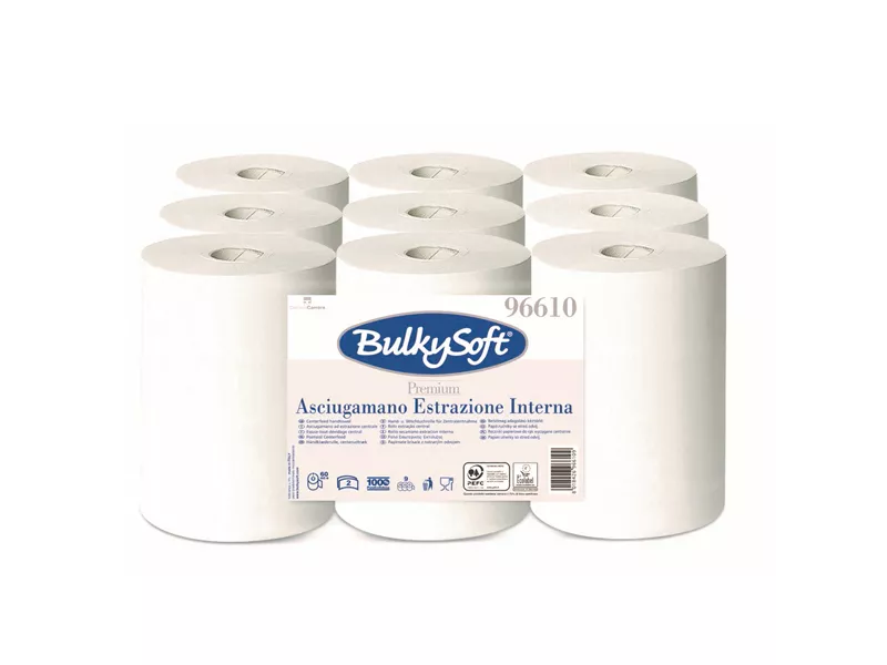 Asciugamani in Rotolo Premium Bulky Soft - 2 Veli - 200 Strappi - 96610.E21 (Bianco Conf. 9) Asciugamani in Rotolo Premium Bulky Soft - 2 Veli - 200 Strappi - 96610.E21 (Bianco Conf. 9)