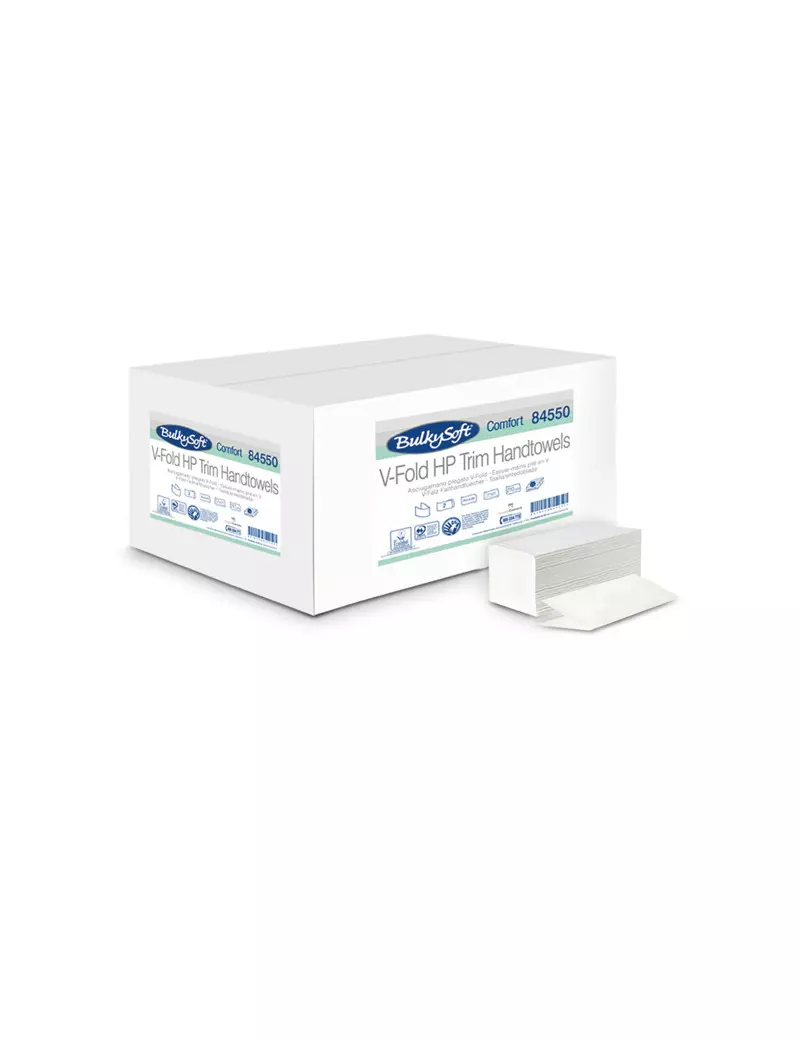 Asciugamani a V Comfort Bulky Soft - 2 Veli - 210 Strappi - 84550 (Bianco Conf. 15) Asciugamani a V Comfort Bulky Soft - 2 Veli - 210 Strappi - 84550 (Bianco Conf. 15)