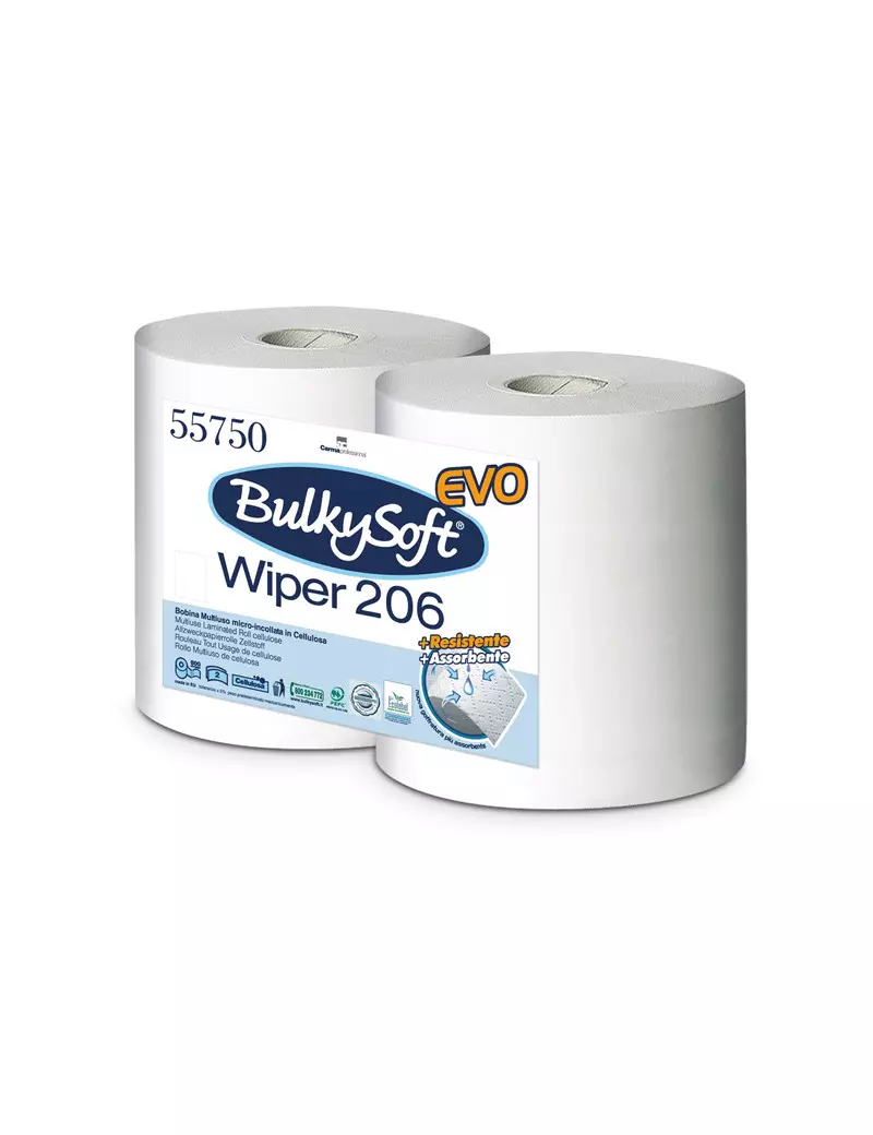 Bobina Asciugatutto Classic Bulky Soft - 2 Veli - 800 Strappi - 55750 (Bianco Conf. 2) Bobina Asciugatutto Classic Bulky Soft - 2 Veli - 800 Strappi - 55750 (Bianco Conf. 2)