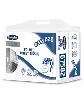 Carta Igienica Interfogliata Excellence Easy Bag Bulky Soft - 2 Veli - 250 Strappi - 67582 (Bianco Conf. 24)