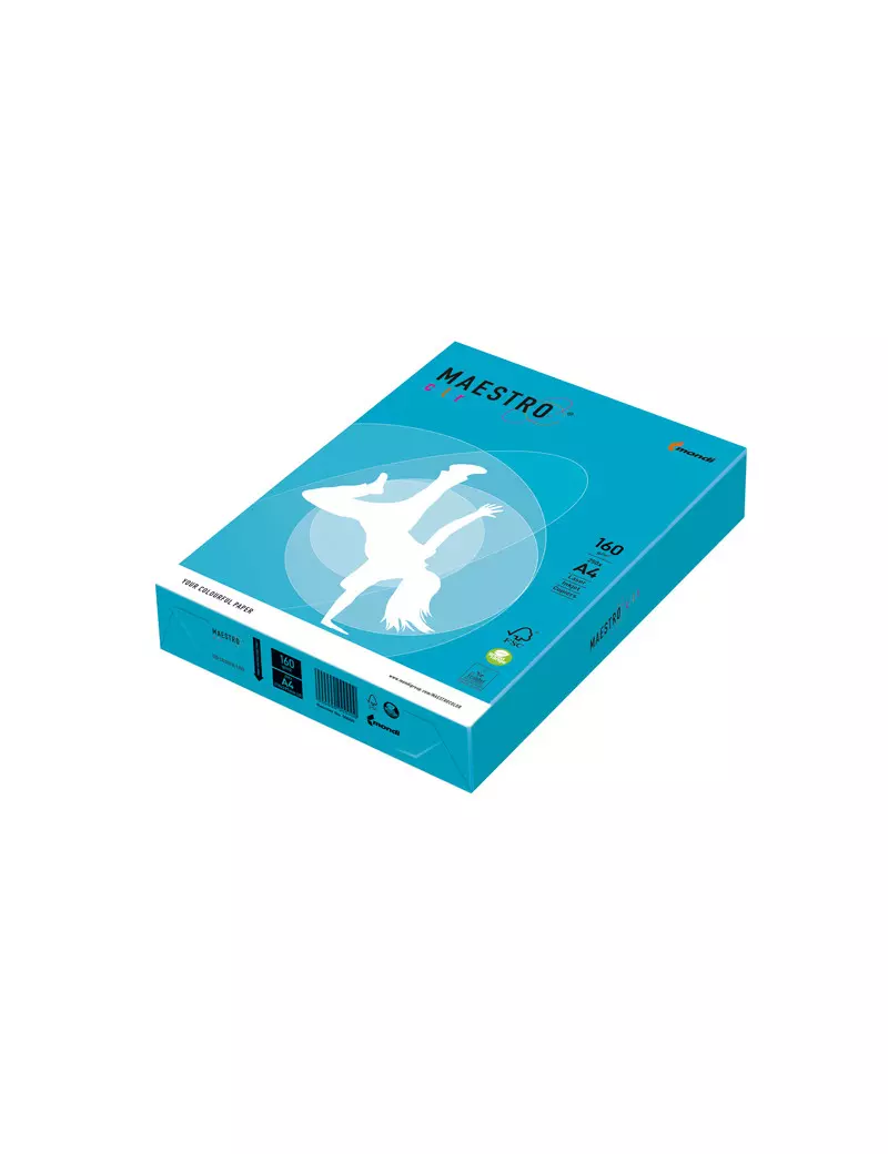 Carta Colorata Maestro Color Mondi - A4 - 160 g - 7238 (Azzurro Forte Conf. 250) Carta Colorata Maestro Color Mondi - A4 - 160 g - 7238 (Azzurro Forte Conf. 250)