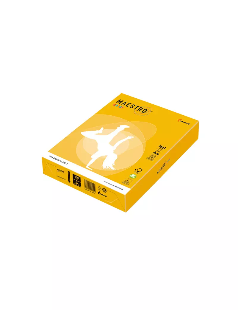 Carta Colorata Maestro Color Mondi - A4 - 160 g - 7242 (Giallo Forte Conf. 250)