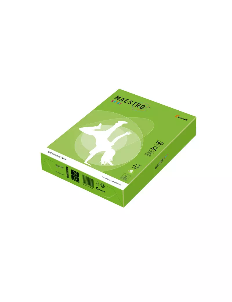 Carta Colorata Maestro Color Mondi - A4 - 160 g - 7243 (Verde Forte Conf. 250)