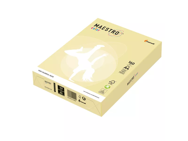 Carta Colorata Maestro Color Mondi - A4 - 160 g - 7216 (Giallo Tenue Conf. 250) Carta Colorata Maestro Color Mondi - A4 - 160 g - 7216 (Giallo Tenue Conf. 250)