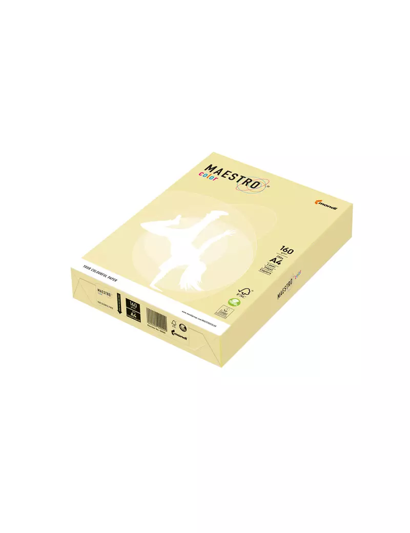 Carta Colorata Maestro Color Mondi - A4 - 160 g - 7216 (Giallo Tenue Conf. 250) Carta Colorata Maestro Color Mondi - A4 - 160 g - 7216 (Giallo Tenue Conf. 250)