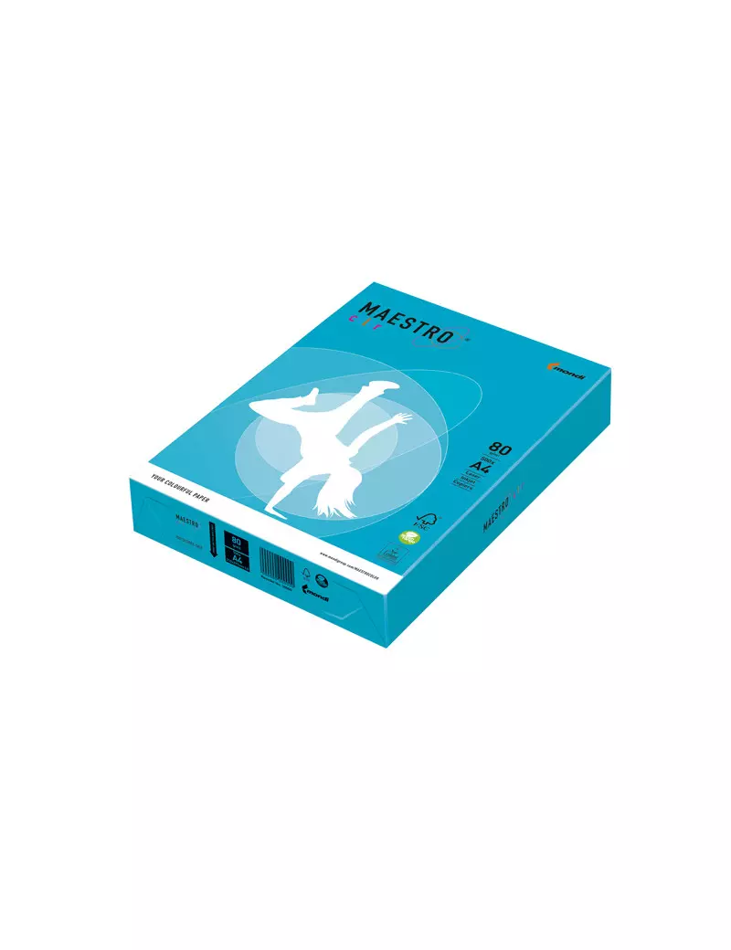 Carta Colorata Maestro Color Mondi - A4 - 80 g - 7038 (Azzurro Forte Conf. 500) Carta Colorata Maestro Color Mondi - A4 - 80 g - 7038 (Azzurro Forte Conf. 500)