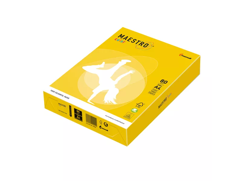 Carta Colorata Maestro Color Mondi - A4 - 80 g - 7042 (Giallo Forte Conf. 500) Carta Colorata Maestro Color Mondi - A4 - 80 g - 7042 (Giallo Forte Conf. 500)