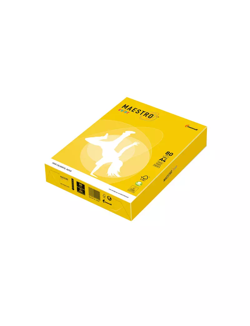 Carta Colorata Maestro Color Mondi - A4 - 80 g - 7042 (Giallo Forte Conf. 500) Carta Colorata Maestro Color Mondi - A4 - 80 g - 7042 (Giallo Forte Conf. 500)